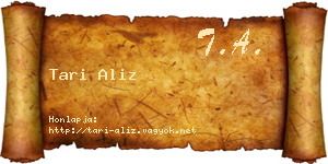 Tari Aliz névjegykártya
