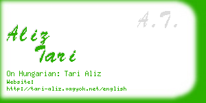 aliz tari business card